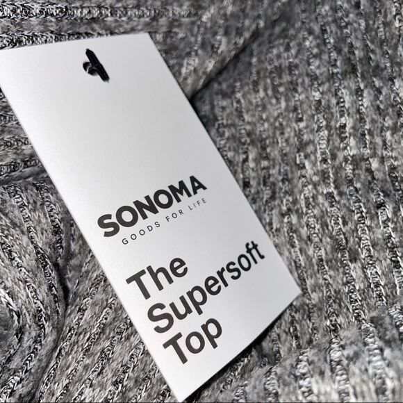 NEW Women's Sonoma Goods For Life Raglan Rib turtle/Cowlneck SZ XL gray/black - Picture 10 of 13